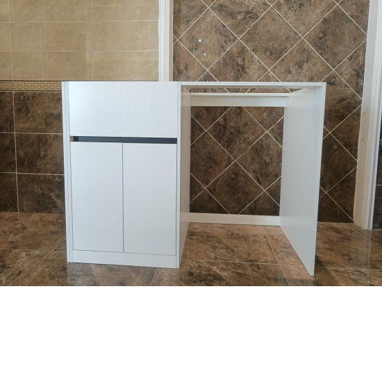 1200MM White Laundry Tub-Plywood Cabinet&Marble Bench with Sink